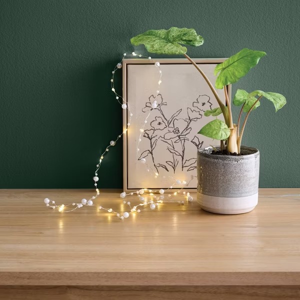 Pearl-Wrapped Fairy Lights for the Corners a Lamp Can't Reach