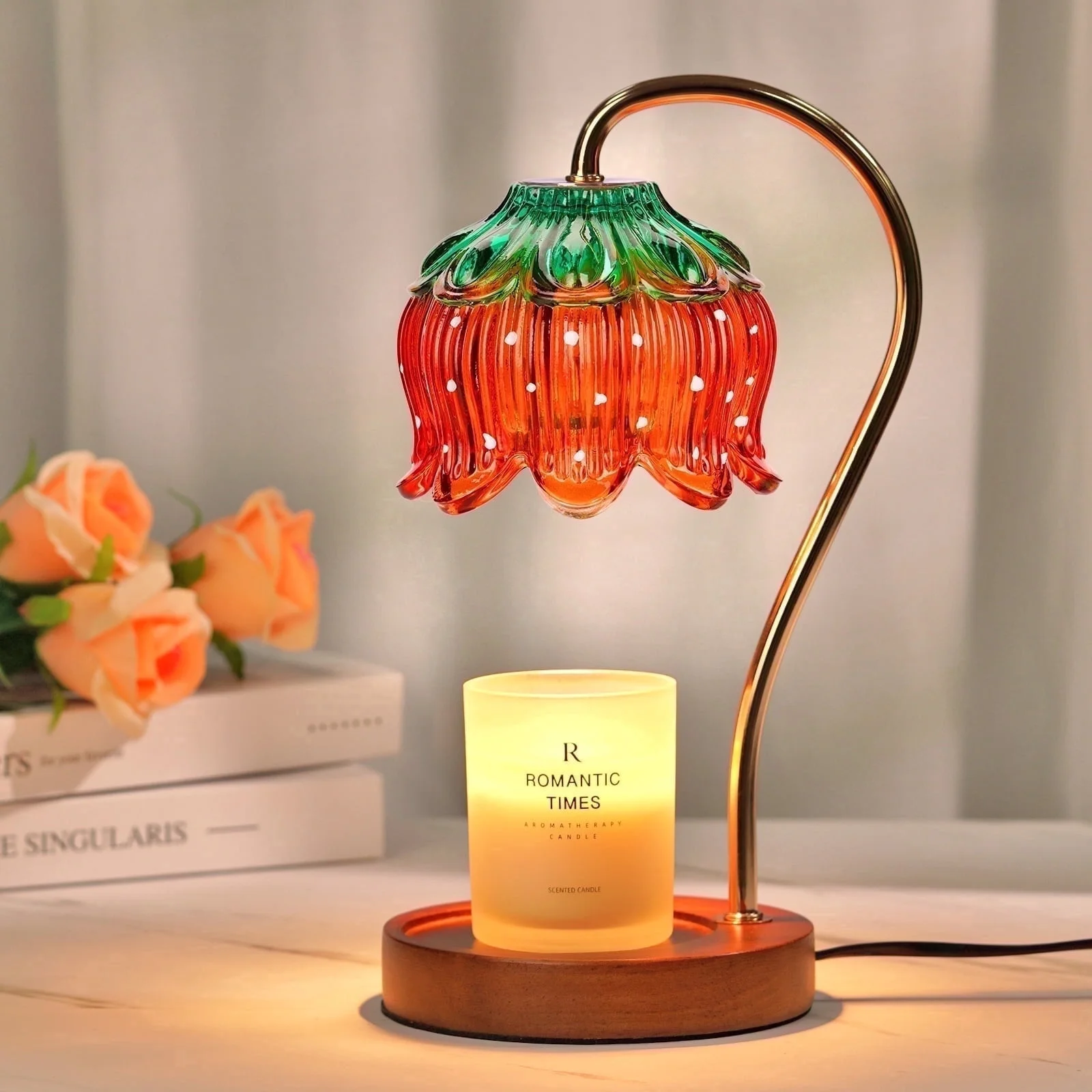 A Strawberry Glass Candle Warmer Lamp for the Whimsical Corner