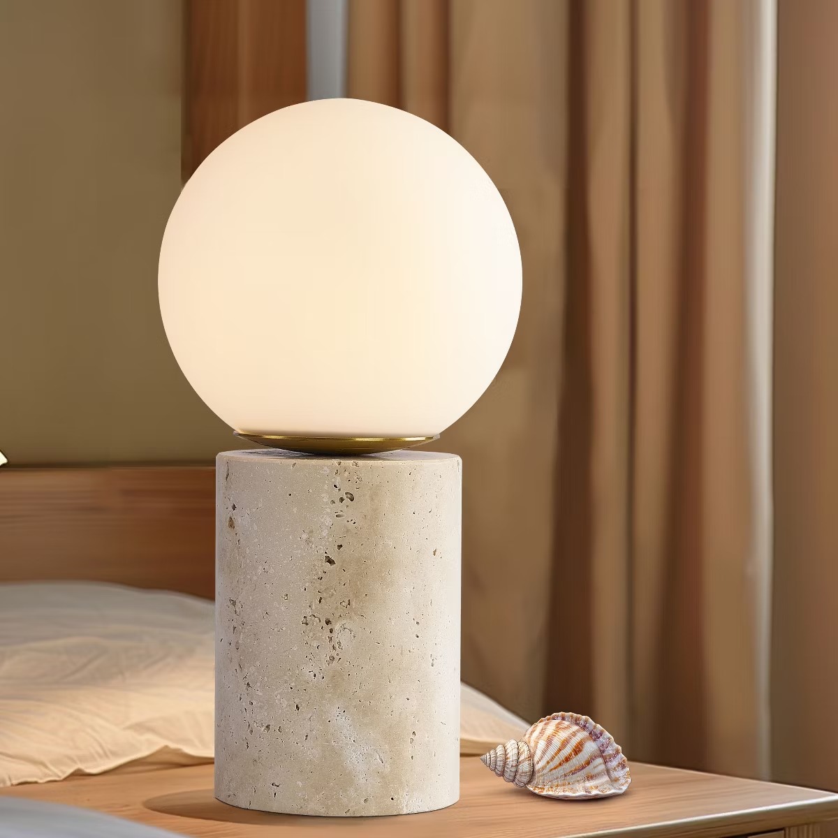 A Travertine Lamp That Looks Quarried, Not Manufactured