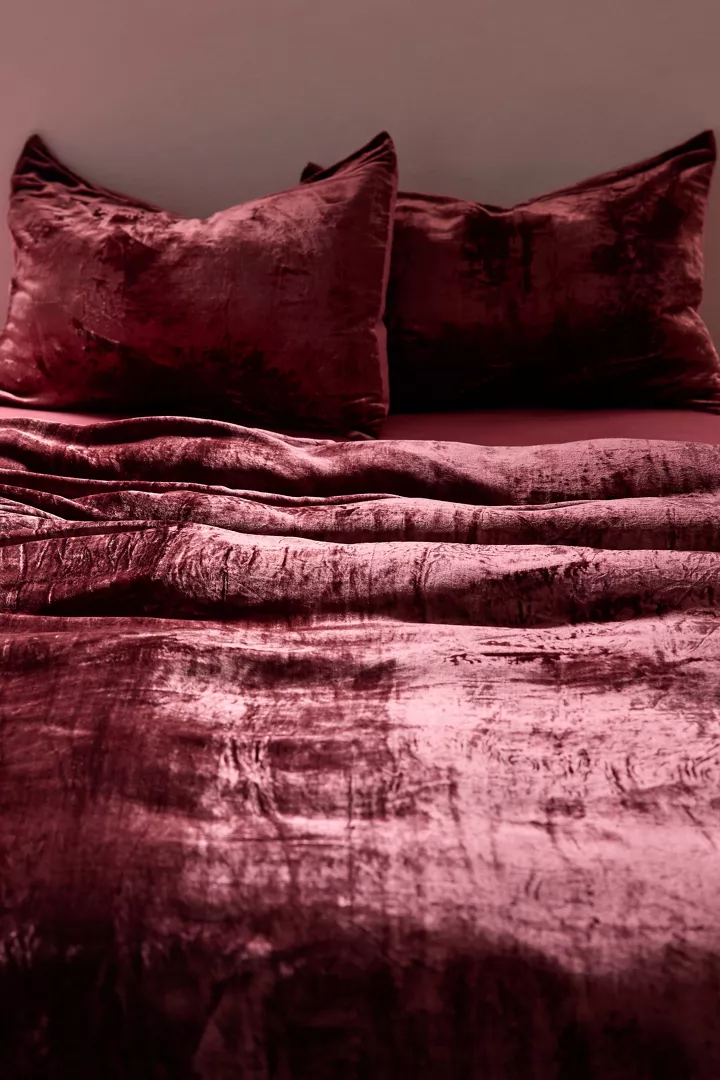 A Deep Maroon Velvet Duvet Cover for an Actually Moody Bedroom